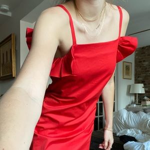 Staud XS mini dress red